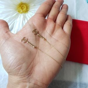 18k Saudi Gold Drop Earrings